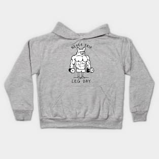 Never Skip Leg Day Corgi Kids Hoodie